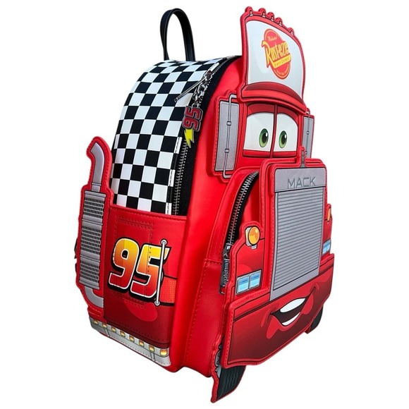 NWT Loungefly Disney Pixar Cars Mack Glow Dark SemiTruck Backpack - Picture 4 of 7